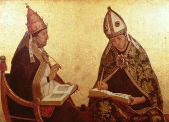 St. Gregory and St. Augustine, ca. 1510 (tempera og gull på panel)