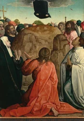""La Resurrection"" Maleri av Juan de Flandes (vers 1465-1519) 1514-1519 Dim 110x84 cm Museo del Prado, Madrid