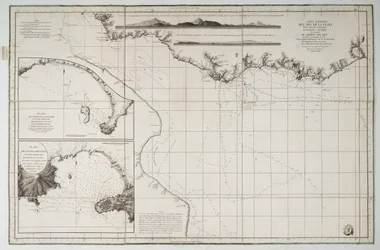 Kart over Sør-Amerika og Atlanterhavskysten