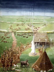 Windmill Hill, Avebury, Wiltshire (akvarell på papir)