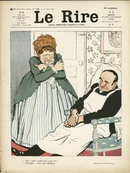 Illustrasjon av Abel Faivre (1867-1945) for omslaget til Le Lire, 03/08/12 - Arbeid, fedme - Hustjenere