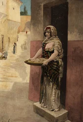 Dido (Dido) selger mose. Pantagruel. Illustrasjon av Jules Garnier. I «Rabelais og Jules Garniers verk»