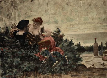 Grandbuckthorn, Gargantuas far, og Gargamelle, Gargantuas mor. Gargantua. Illustrasjon av Jules Garnier. I quot;Rabelais et l#39;Oeuvre de Jules Garnierquot;