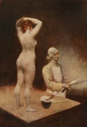 Pave Calixtus, barberer. Pantagruel. Illustrasjon av Jules Garnier. I «Rabelais og Jules Garniers verk»