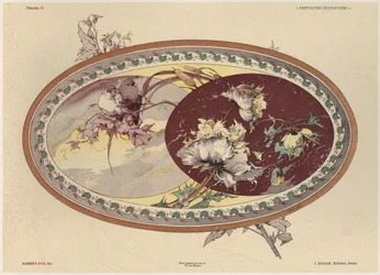 Fugler og blomster, plate 19 fra 