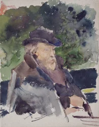 Sketch of Edward Burne-Jones in a Boat, Walton-on-Thames, 1880-1884.    1146386   no       norwegian Successfully Translated  Original: ########################################################################################################################