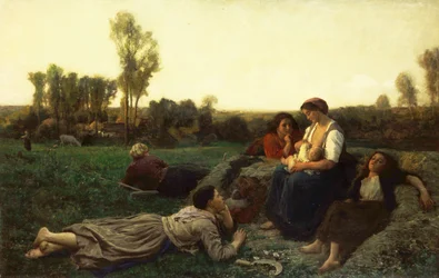 Hømakerne i hvile; resten av høvendere, 1873