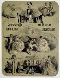 Plakat for operamat "Parisian life" av Jacques Offenbach (1819-1880)