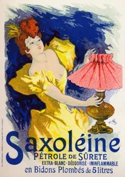 Vitenskap. Energi. Saxolein, olje til lampe. Plakat av Jules Cheret, Frankrike