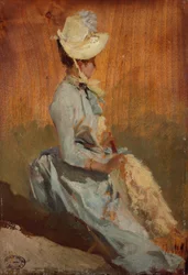 Sittende dame, ca. 1879–84 (olje på tre)