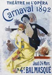 Theatre of the Opera: canarval of 1892, 4. ballmaske - plakat av Jules Cheret