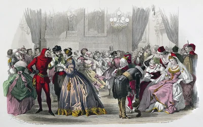 MONITOREN AV KVINNER OG DAMISHES - BAL TRAVESTI 1864-1865, av Jules DAVID.