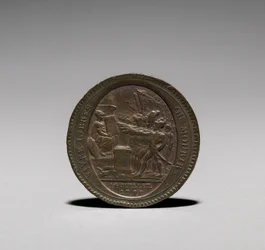 Medalje: Fem soler utstedt av Monneron Brothers, Paris, 1792.