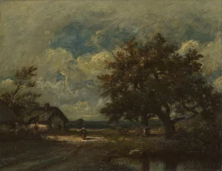 Hytta ved veikanten, Stormy Sky, ca. 1860.