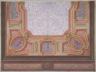 Design for Ceiling of Grand Salon, Hôtel Hope, 1867. Skapere: Jules-Edmond-Charles Lachaise, Eugène-Pierre Gourdet.