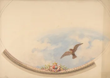 Design for et tak malt med skyer og en svevende ørn, andre halvdel av 1800-tallet. Skapere: Jules-Edmond-Charles Lachaise, Eugène-Pierre Gourdet.