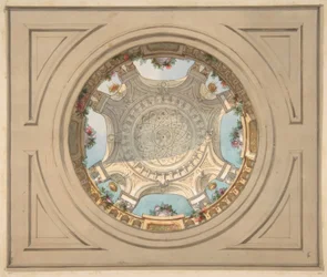 Design for et tak med trompe loeil balustrade