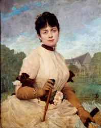 Portrett av Madame Toulmouche Maleri av Jules Elie Delaunay (1828-1891) 1884 Søn. 0,90 X 0,74 m Nantes, musee des Beaux Arts