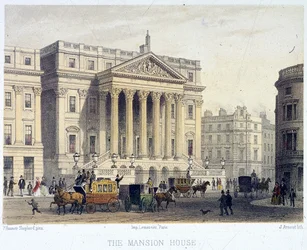 Mansion House eksteriør, London, 1854