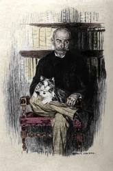 Portrett av Joris Karl Huysmans (1848–1907), forfatter og litteraturkritiker. Tegning av Auguste Leroux (1871–1954).