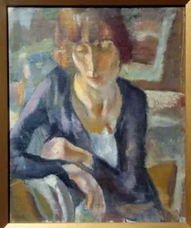Portrett av Hermine David Maleri av Jules Pascin (1885-1930), 20. århundre Sun. 0,52x0,43 m Lyon, Musee des Beaux Arts
