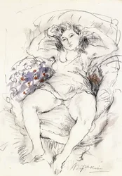 Kvinne i en stol, 1925-1926