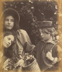 Elizabeth Keown, Kate Keown og Freddy Gould, ca. 1866-1868.