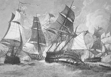 Slaget ved Chesapeake Bay (litho)