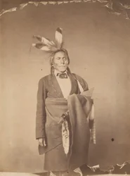 Hin-han-du-ta, Den røde uglen, en høvding for Mde-wa-kan-ton Sioux, 1858 (foto)
