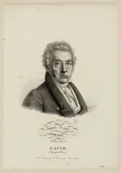 Det kongelige institutt i Frankrike, 4. klasse. (Malerkunst.) David, (Jacques-Louis.) Født i Paris 30. august 1749, valgt i 1796.