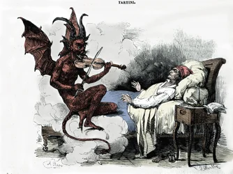 Komponisten Giuseppe Tartinis (1692-1770) drøm: I sin «Sonata des trilles du Diable» (sonate for fiolin i g-moll) drømmer komponisten at han inngår en pakt med djevelen til prisen av sin sjel, betror ham fiolinen sin, og djevelen spiller