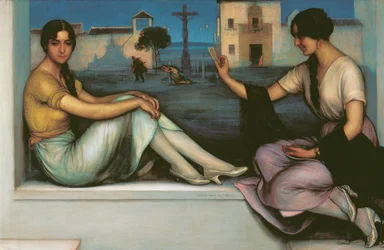 Spådom - Romero de Torres, Julio (1874-1930) - 1922 - Olje på lerret - 106x163 - Museo Carmen Thyssen, Malaga