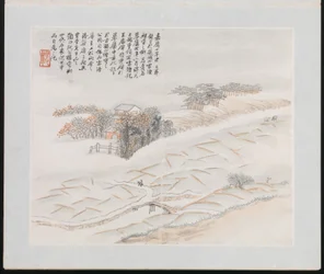 Ti steder tilknyttet Ruan Yuan, datert 1883 (album med ti malerier; blekk og farge på papir)