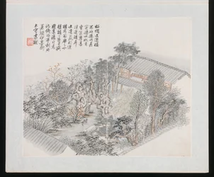 Ti steder tilknyttet Ruan Yuan, datert 1883 (album med ti malerier; blekk og farge på papir)