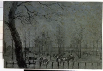 ""Porten til Utrecht i Holland"" kritttegning av Jurriaan Andriessen (1742-1819) 1797 Pushkin-museet, Moskva