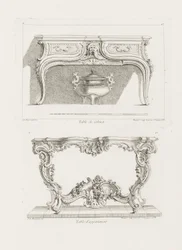 Table de Cabinet., 6. plate (Study for a Table), pl. 47 i Oeuvre