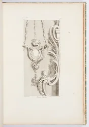 Kirkelampe, plate 83, fra Oeuvres de Juste-Aurèle Meissonnier (Verk av Juste-Aurèle Meissonnier)