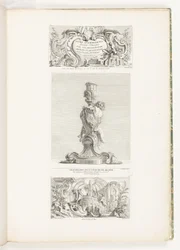 Ornaments Books Invented & Drawn av J.A. Meissonnier Architect, Tegner av soverommet og skapet DU ROI, pl. 20 i verk av Juste-Aurèle Meissonnier