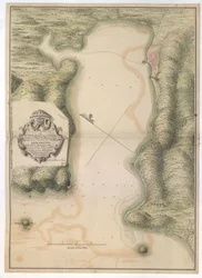 En plan over byen, havnen og festningsverkene i Porto Bello, slik den ser ut siden den ble tatt av admiral Vernon / Av Justly Watson; Ingeniør: 1742.