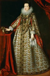 Eleoonore de Gonzague (ou de Mantoue) - Portrett av Eleonora Gonzaga (1598-1655), i hennes brudekjole - Justus (Giusto, Joost) Sustermans (1597-1681). Olje på lerret