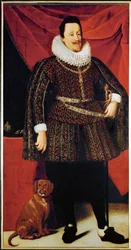 Keiser Ferdinand II, ektemann til Maria Anna av Bayern og Eleonore Gonzaga … (olje på lerret)