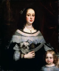 Portrett av en dame og en liten jente, c1660