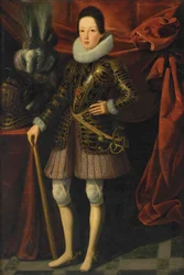 Portrett av den unge Ferdinand II de#39; Medici (1610–1670), storhertug av Toscana, i rustning