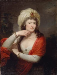 Portrett av Aleksandra Branicka 1754-1838, ventedame av Catherine II, 1793