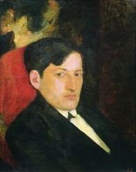 Portrett av D. Shevardnadze, 1921 (olje på kort)