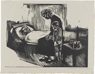 Besøk på sykehuset (blad 4 fra: Die Schaffenden, 7. årgang, 2. mappe)