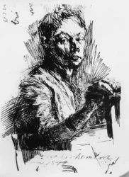 Käthe Kollwitz, selvportrett, tegning