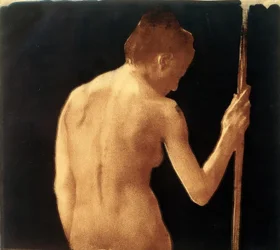Käthe Kollwitz, kvinnelig rygg halvnaken 1901