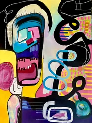 Fargerik abstrakt figur
