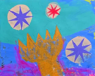 Abstrakt krone og stjerner